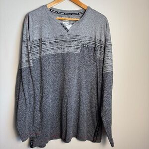 Dark Black‎ by Projek Raw XXL Men's Long Sleeve T-Shirt Marled Gray Streetwear